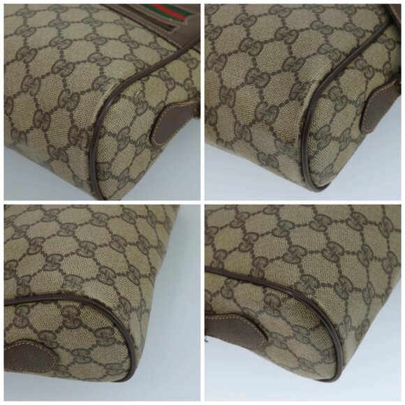 GUCCI GG Supreme Web Sherry Line Shoulder Bag PVC Beige 56 02 088 Auth 111361 - Picture 14 of 16